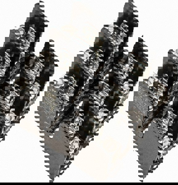 3 Pole, 14 to 2 AWG, 600 VAC/VDC, 30 Amp, DIN Rail Mount, Screw Mount Fuse Block